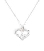 Alternative image 1 for Two Dozen Red Roses with Sterling Silver Heart Necklace