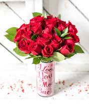 Alternative image 2 for Two dozen red Valentine's roses delivered with chocolates