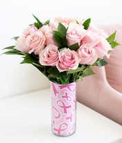 Alternative image 2 for One Dozen Light Pink Breast Cancer Awareness Roses