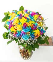 Alternative image 1 for Two Dozen Colorful Tie-Dye Roses