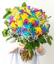Alternative image 3 for Two Dozen Colorful Tie-Dye Roses