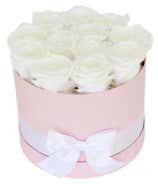 Luxury Dozen Preserved White Roses