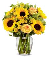 Brilliant Sunflower & Rose Bouquet