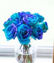 Alternative image 4 for One Dozen Ocean Blue Roses