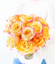 Alternative image 3 for One Dozen Pop of Pink Roses