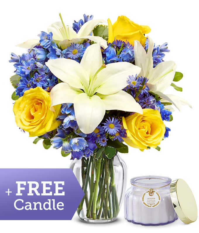 Rosy Sunshine with Free Candle 