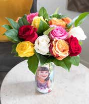 Two Dozen Rainbow Roses with Birthday Berries at From You Flowers