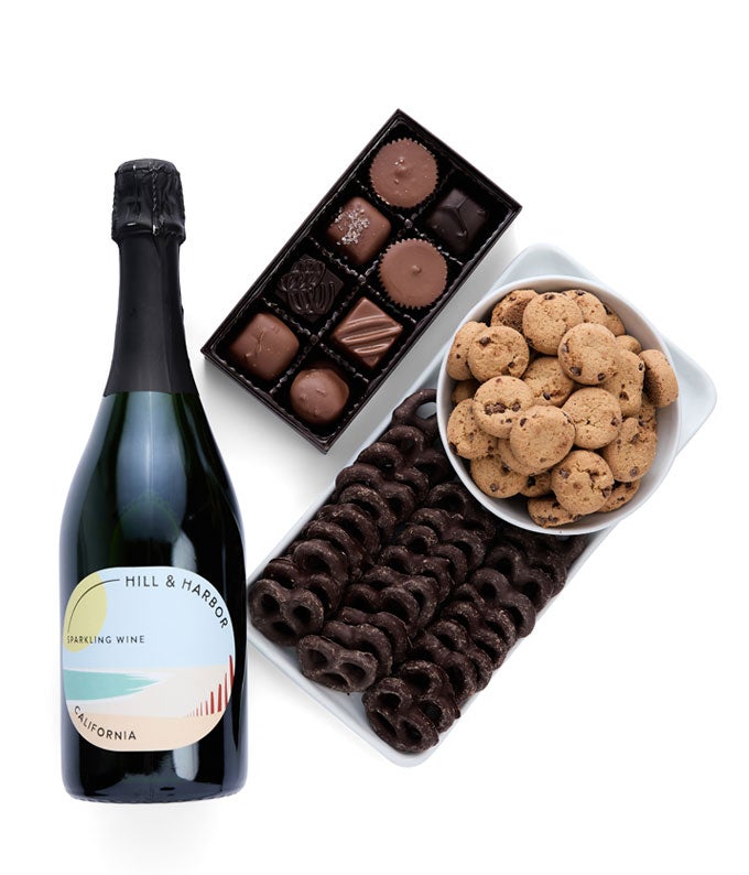 Sweet Treats Chocolate Gift Box with California Sparkling Wine