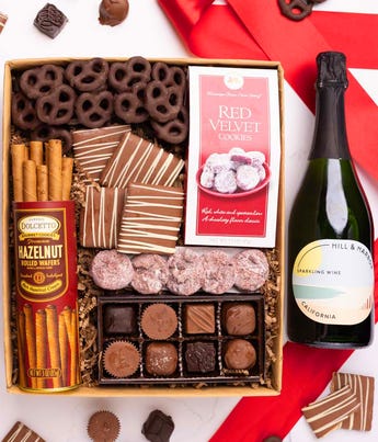 Sparkling Wine & Sweet Treats Gift Box at From You Flowers