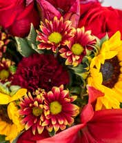 Alternative image 3 for Fall Cornucopia with flowers
