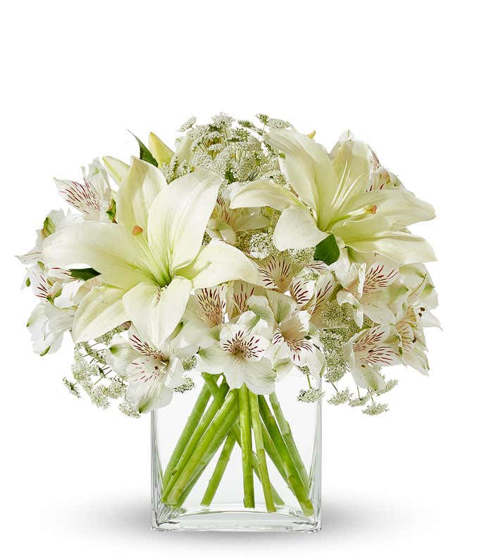 White lilies and alstroemeria
