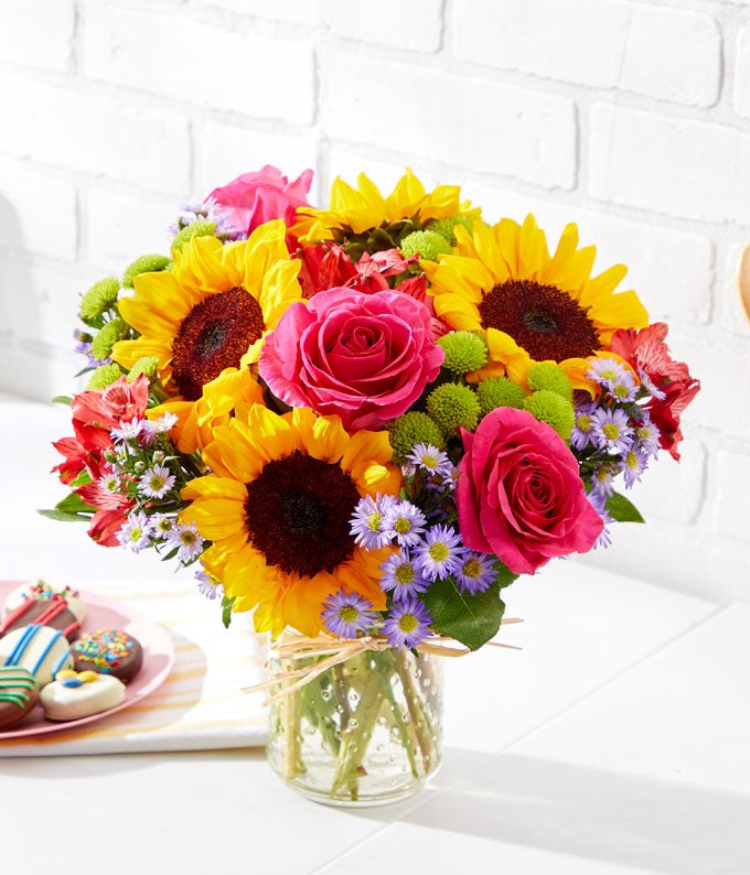 Fields of Gold Mason Jar at From You Flowers