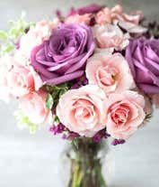 Alternative image 2 for Purple roses paired with pink spray roses