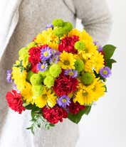 Alternative image 2 for Birthday balloon delivered with mixed flower bouquet