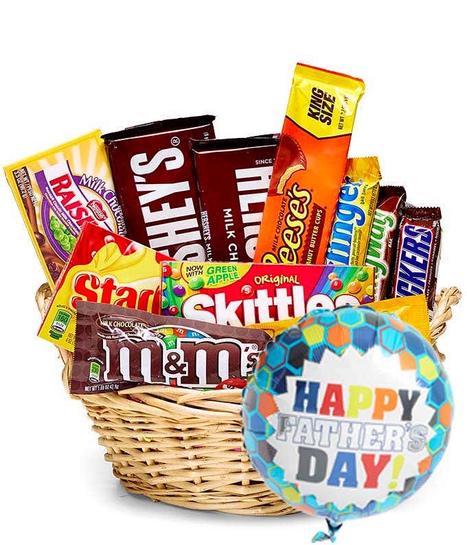 Father's Day Candy & Balloon Basket