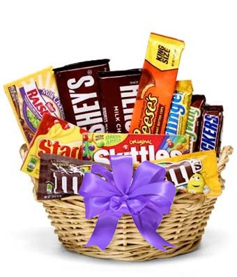 Candy Basket with a Purple Bow