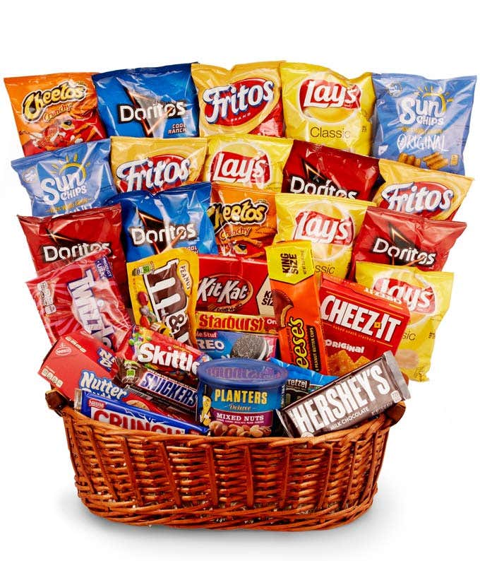Chips, Candy & More Gift Basket at From