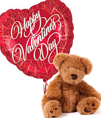 Valentine's Day balloon with teddy bear