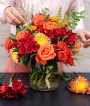 Alternative image 2 for Fall flower arrangement created by a florist with fresh flowers