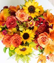 Alternative image 3 for Fall flower arrangement created by a florist with fresh flowers