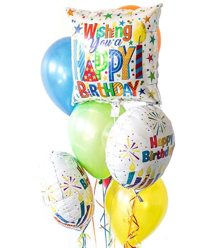Birthday latex and mylar balloon bouquet