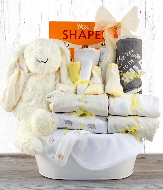 Bringing Home Baby Deluxe Gift Basket - Yellow