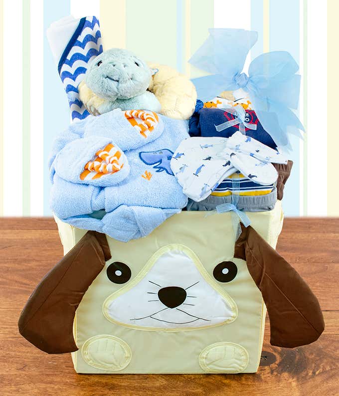 Beautiful Baby Outfits Gift Basket - Blue