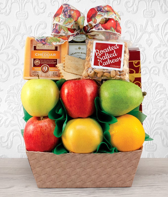 Nature's Bounty Fruit, Cheese & Nuts Gift Basket at From You Flowers