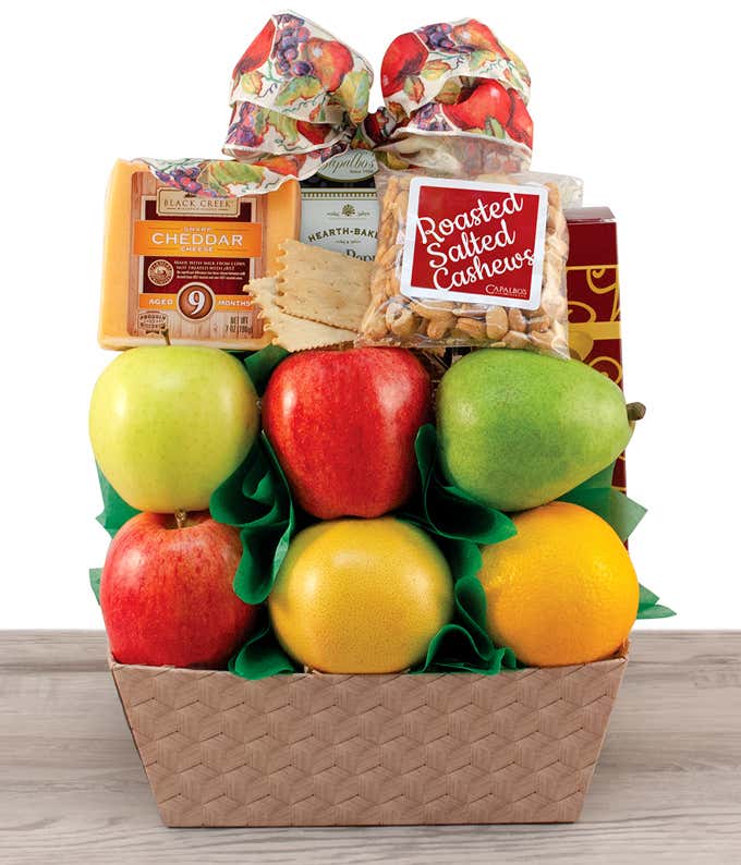 Nature's Bounty Fruit, Cheese & Nuts Gift Basket