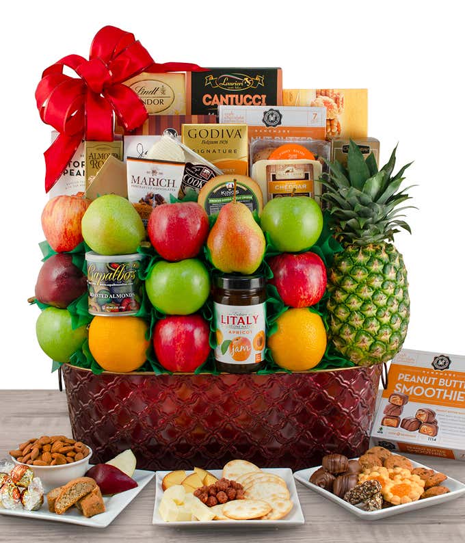 Plentiful Pleasures Fruit & Gourmet Gift Basket