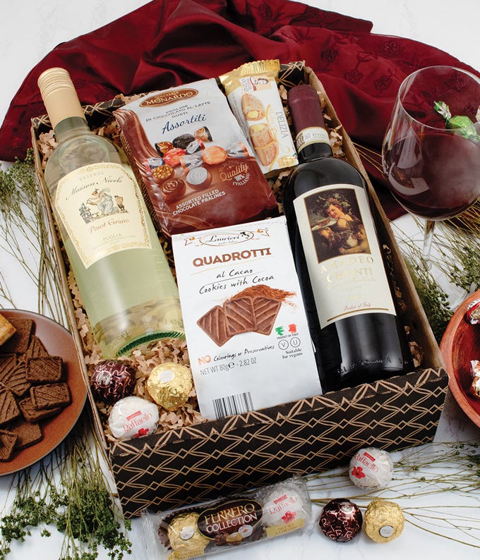 Italian Red & White Wine Gift Box at From You Flowers