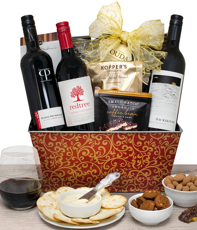 Lovers Wine & Cheese Gift Basket at From You Flowers