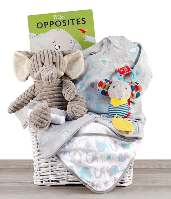 Elephant Gift Basket for Baby at From You Flowers