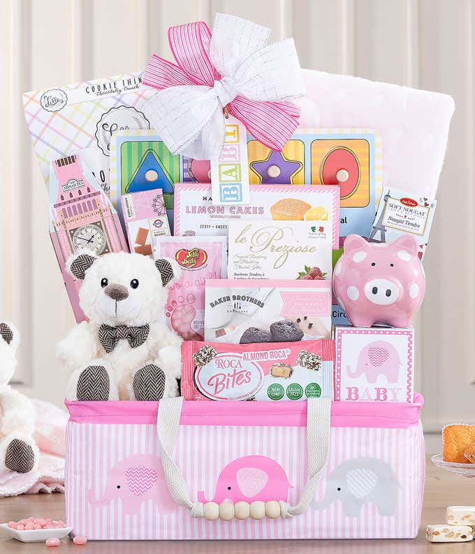 Congratulations: Baby Girl Gift Basket