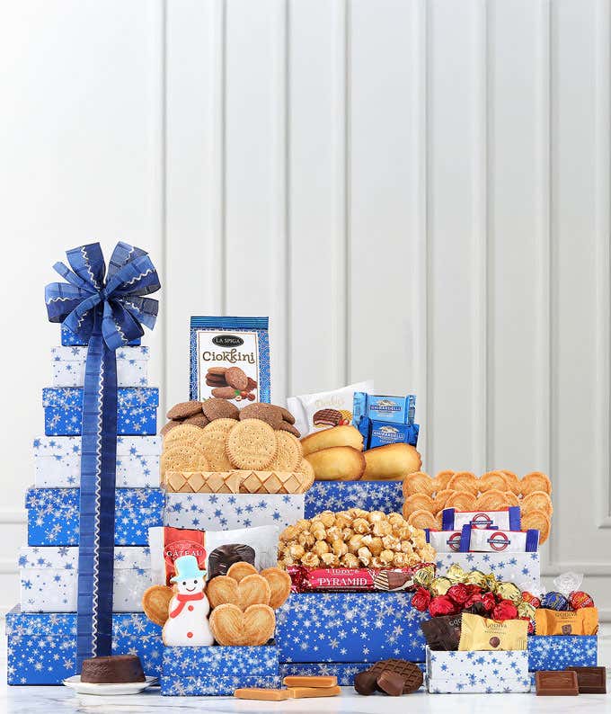 Winter's First Snow Gourmet Gift Tower