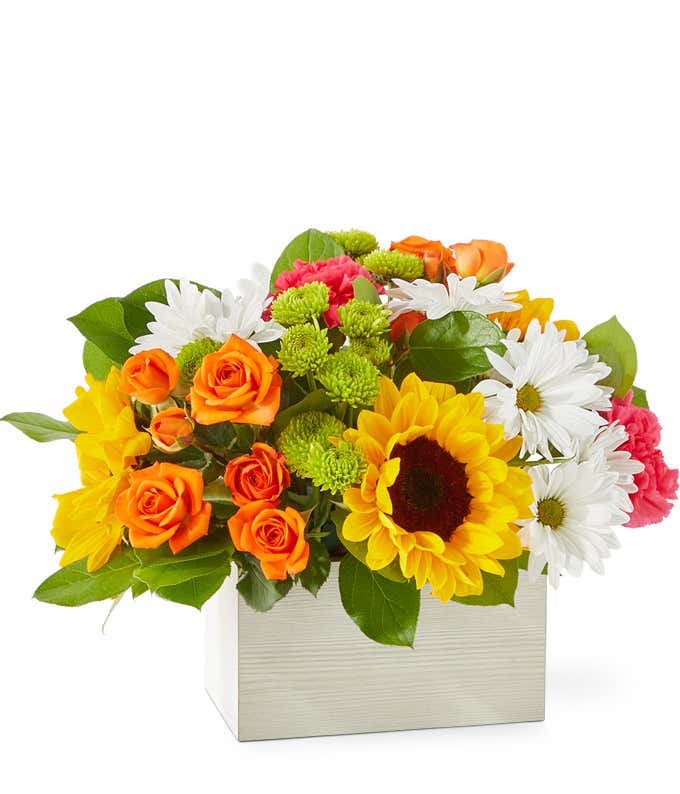 Sun-drenched Blooms Box Bouquet