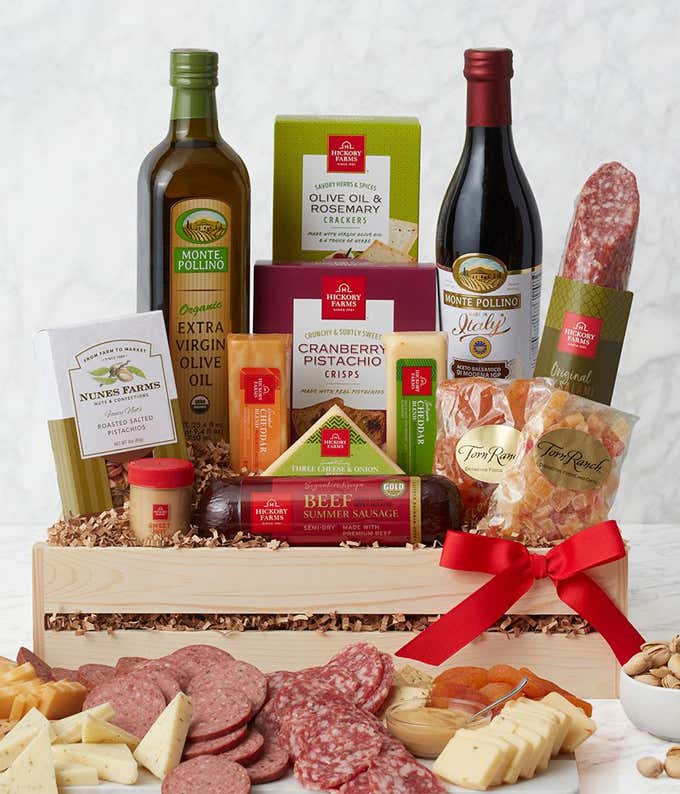 Ultimate Meat & Cheese Wooden Gift Crate