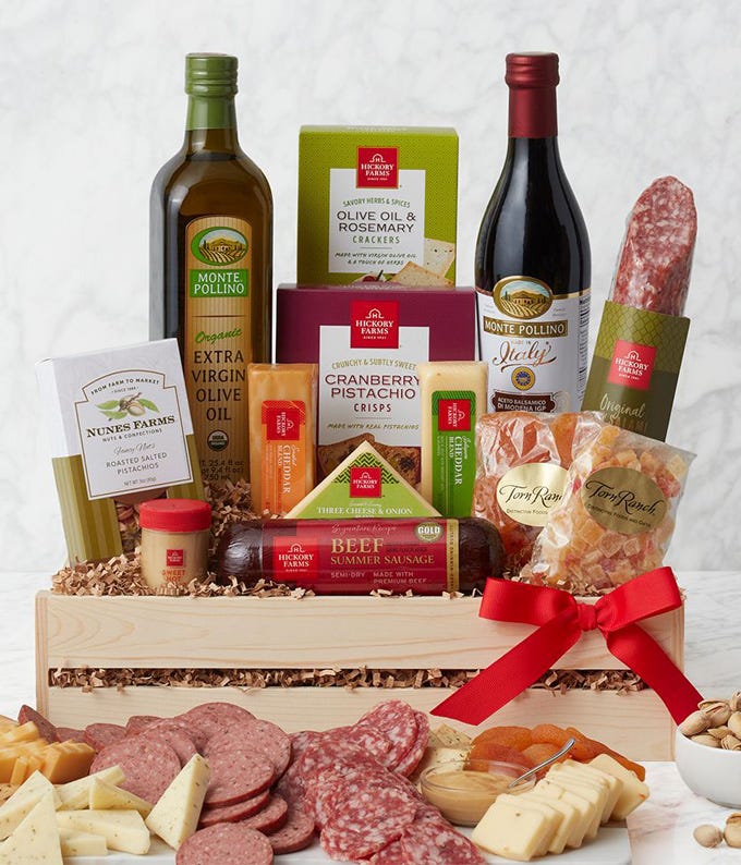 Ultimate Meat & Cheese Wooden Gift Crate At From You Flowers