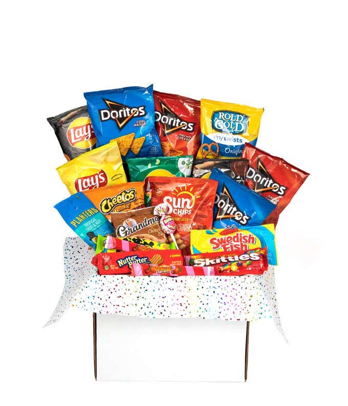 Chips, Candy, & Snacks Gift Box - 20 Piece