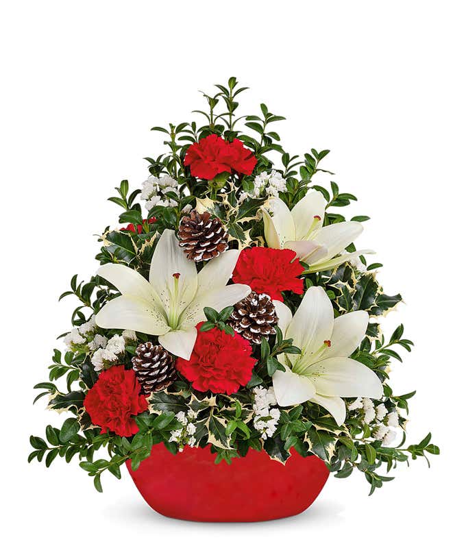 Christmas Floral Monogram Tee