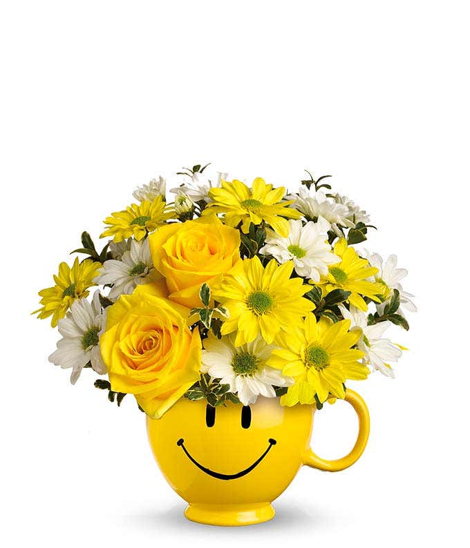 Yellow Rose and White Daisy Bouquet