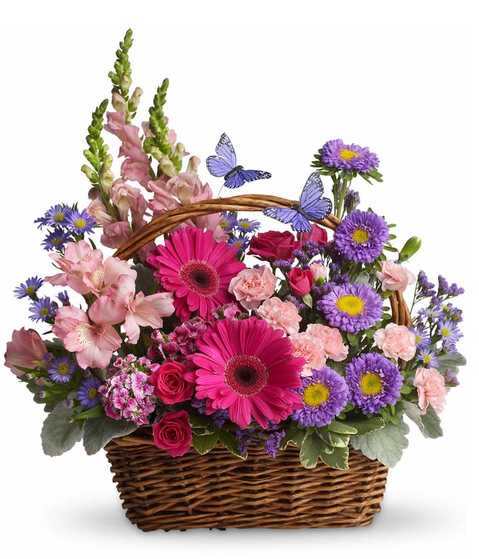 Country Basket BloomsEaster Centerpieces