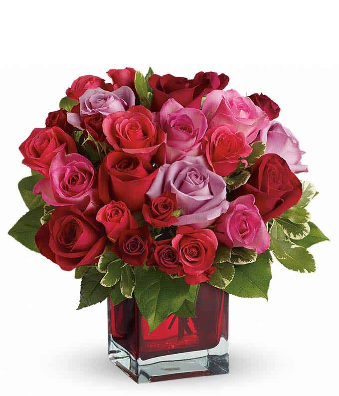 Mixed color rose bouquet