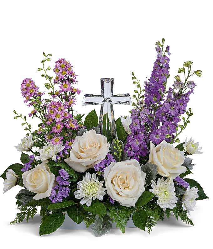 Sweet Serenity Crystal Cross Bouquet