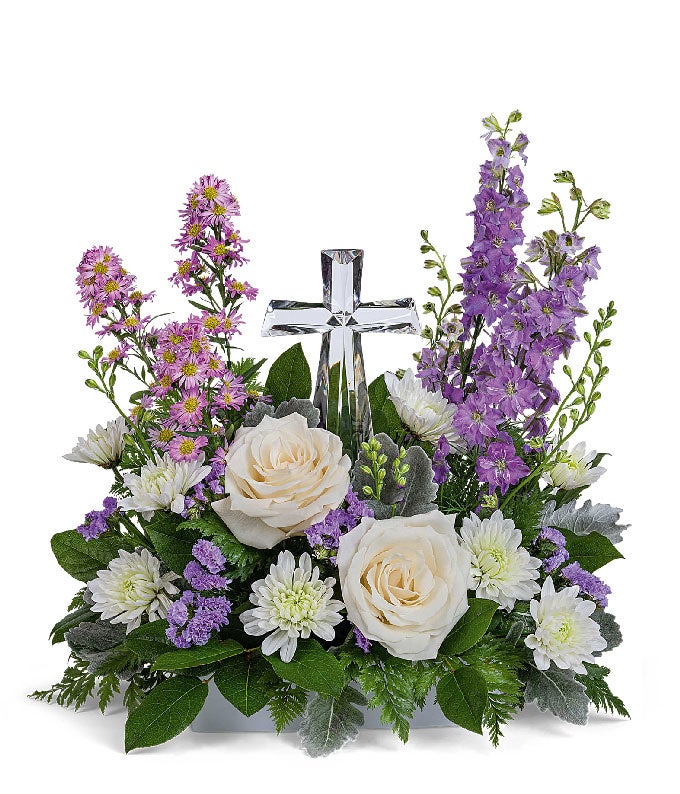 Sweet Serenity Crystal Cross Bouquet