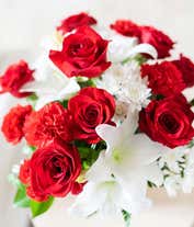 Alternative image 2 for Luxury Valentine's Day Bouquet with red roses and white lilies