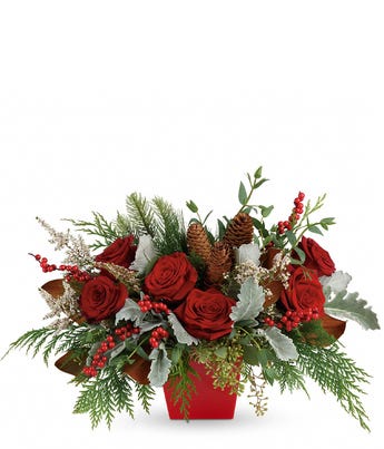 Rosy Pine Centerpiece at From You Flowers