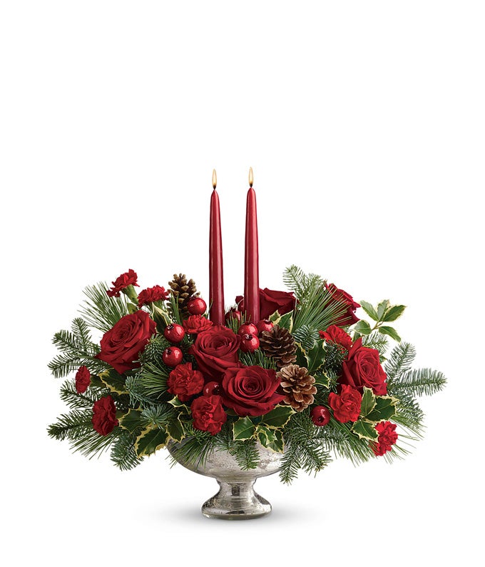 Crimson Yuletide Centerpiece