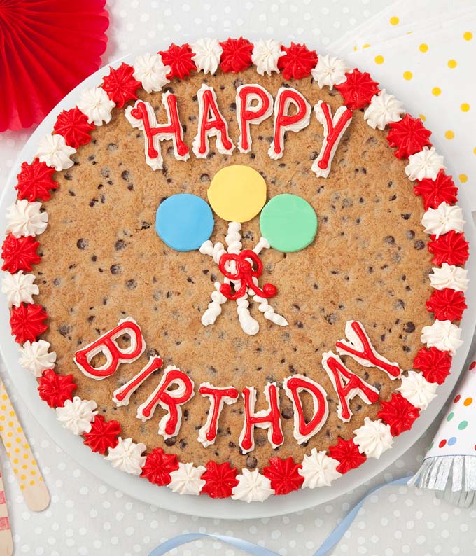 Giant Chocolate Chip Cookie Cake - Peas and Crayons