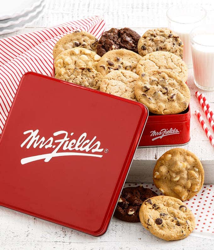 One Dozen Mrs. Fields Signature Cookie Tin